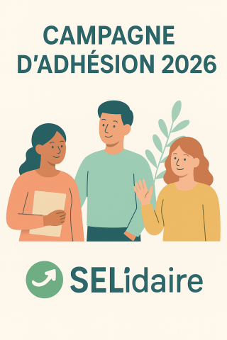 3 personnes annoncent la campagne d'adhésion 2026 de selidaire